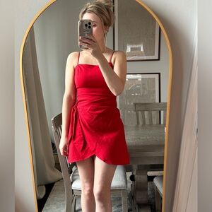 Boutique Dress Red Wrap Dress